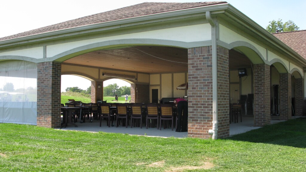 Patio seating at clubhouse